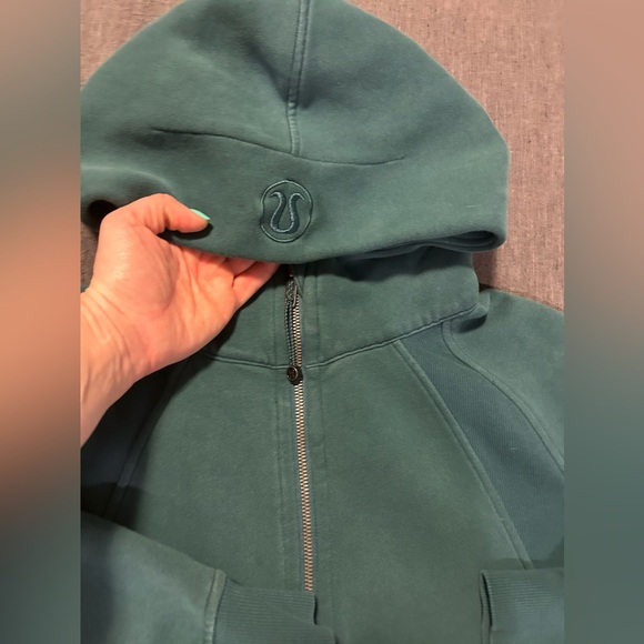 LULULEMON Full Zip Crop SCUBA HOODIE XS/S DEEP JUNGLE - Picture 6 of 8